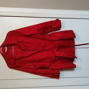 Red mid trench coat